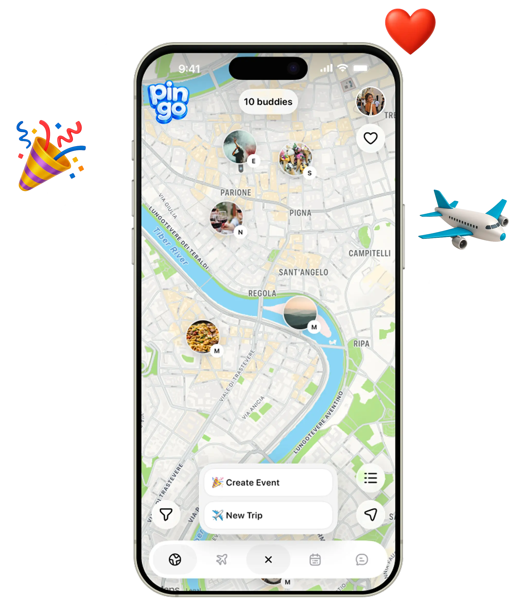 Pingo trip planning screen on iPhone